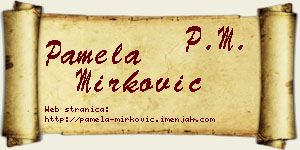 Pamela Mirković vizit kartica